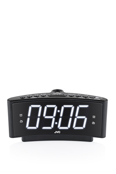 JVC Ceas radio cu alarmă ra-e314b, radio cu alarmă FM, mod de repaus, negru