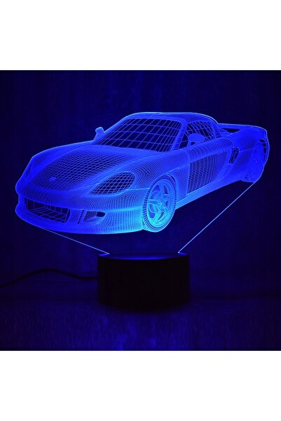NO BRAND LAMPĂ LED 3D PENTRU MAȘINĂ PORSCHE CARRERA 16 CULORI + TELECOMANDĂ