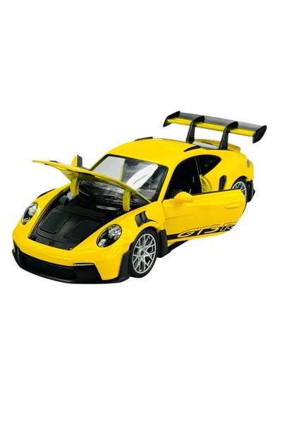 WELLY PORSCHE 911 992 GT3 RS GALBEN 1:24 MAȘINĂ METALICĂ NOUĂ 24122
