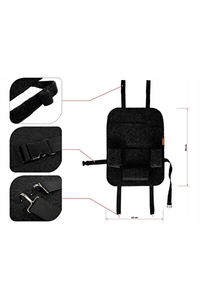 NO BRAND Set organizator pentru spătarul scaunului auto pentru tabletă, negru...
