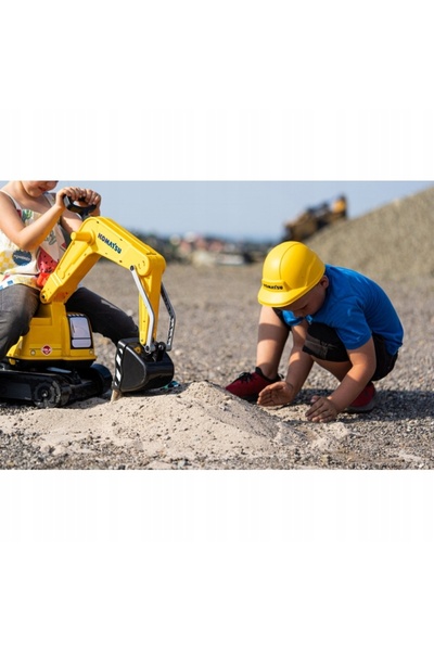 NO BRAND MAȘINUȚĂ EXCAVATOR TRACTOR CU LOPATĂ MOBILĂ CASCĂ MARE KOMATSU TRACT...