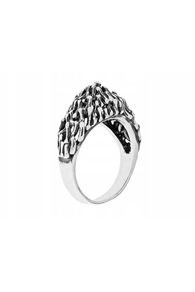 NO BRAND Inel mare de argint pentru femei, cu model ajurat și finisaj oxidat,...