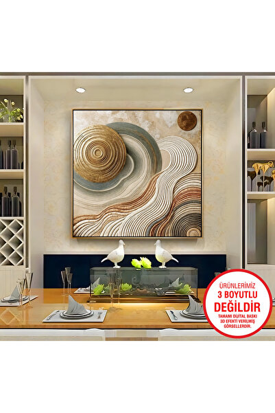 EMYA HOME Tablou pe pânză cu model abstract cu aspect în relief cu cadru meta...