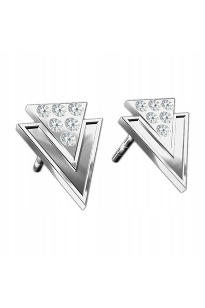 NO BRAND Cercei tip știft triunghiular Swarovski el. argint 925