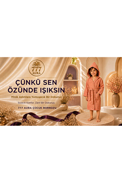 777 AURA 7 7 7 AURA MÜSLİN BEBEK & ÇOCUK BORNOZ 4-7 YAŞ