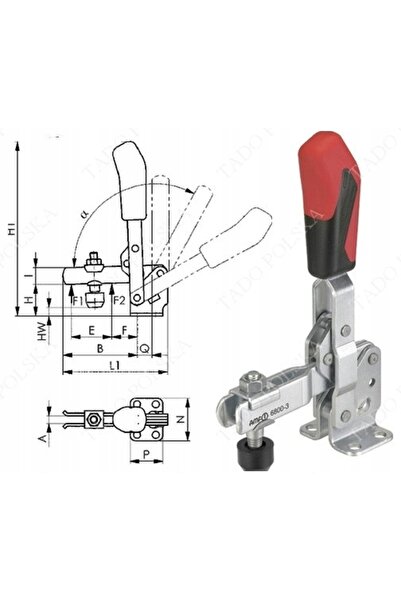 NO BRAND Clemă de fixare pentru sticlă AMF 6800-1 R1 Verticală