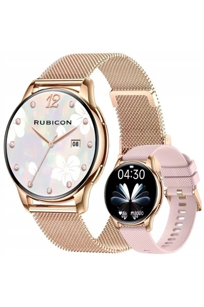Rubicon Ceas inteligent elegant auriu pentru femei RNCF30 Apeluri Ritm cardia...
