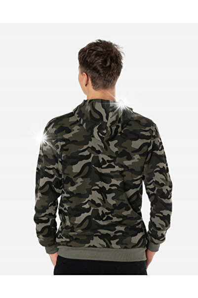NO BRAND Hanorac bărbătesc cu glugă, culoare camuflaj 2304-01 XXL