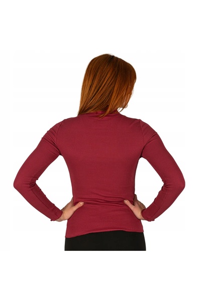 NO BRAND Bluză clasică de damă din bumbac turcesc, bordo, Captain Mike L/XL