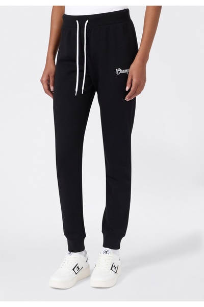 Champion Pantaloni de damă cu manșete striate, negri 118256 KK001 MĂRIMEA S