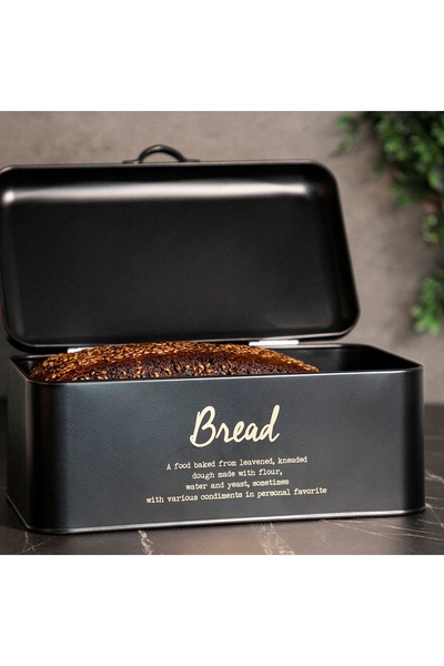 NO BRAND Chlebak ESCILLE metal negru 33x19x15 cm HOMLA