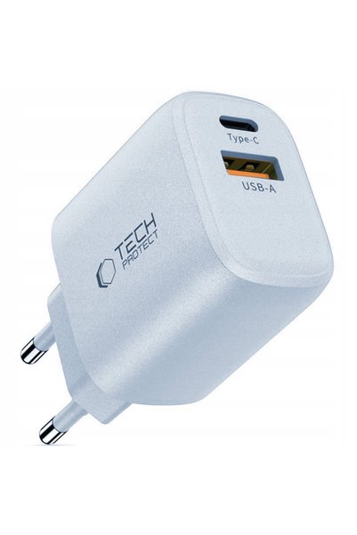 NO BRAND Încărcător de rețea 2xUSB Tech-Protect NCA30 30W PD QC3.0 Albastru