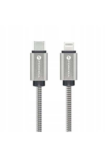 NO BRAND Cablu USB-C la Lightning 27W 1m Forcell Stalowy PD iPhone iPad