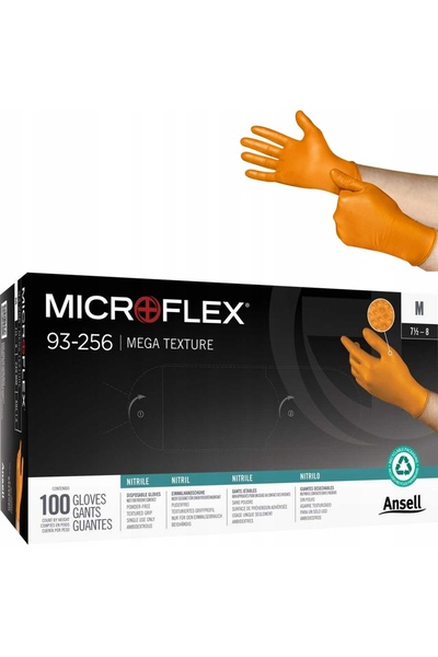 ANSELL Mănuși din nitril MICROFLEX MEGA TEXTURE 100 bucăți. Nitryl r. S