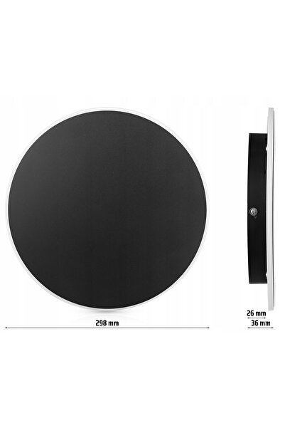 NO BRAND APLIC DE PERETE ROTUND, MODERN, APLIC DE PERETE RING LED 30 cm, NEGRU