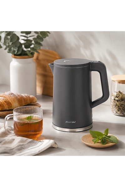 Kamille CEAIER ELECTRIC 1800 W, 1,7 L, GRIS, CU BAZĂ ROTATIVĂ