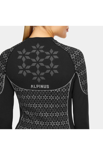 Alpinus Set termic de damă Verbier, gri cald, fără cusături, XL
