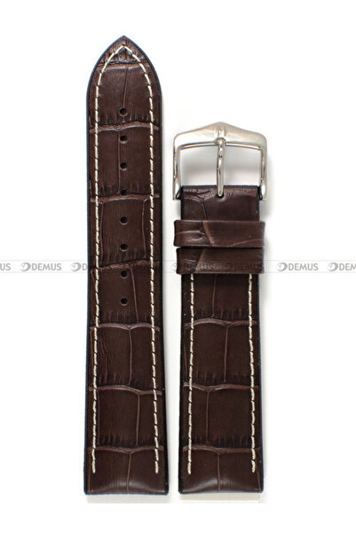 NO BRAND HIRSCH George L - 22 mm - Maro/Negru - Curea din piele și cauciuc pe...