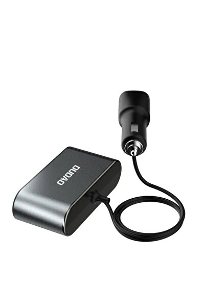 DUDAO 2x Încărcător auto USB + 3x Splitter priză brichetă auto Negru
