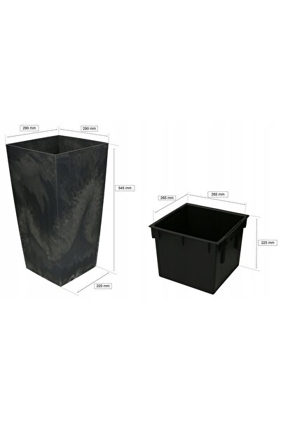 NO BRAND Jardinieră 295x295x550MM cu inserție și capac protector pentru flori...