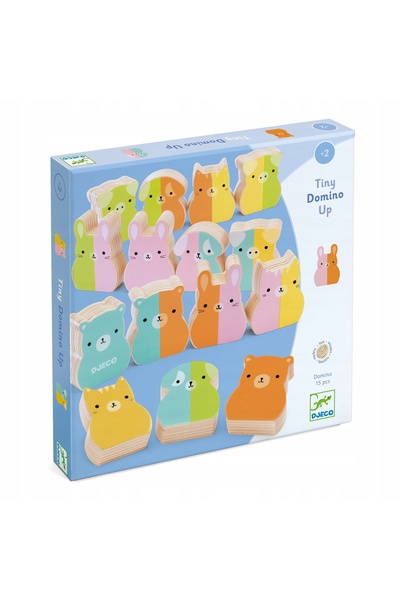 djeco Figurine animale din lemn Domino Tiny-up