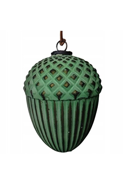 NO BRAND Ghirlandă de Crăciun verde din sticlă, decorativă