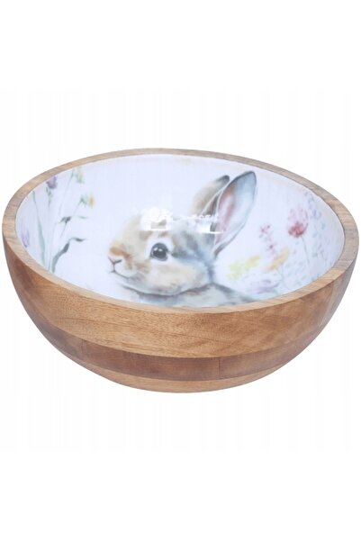 NO BRAND Bol decorativ din lemn cu cerb 25,5cm. Exner