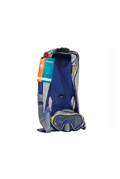 BESTWAY Set de snorkeling: Mască cu tub și labe de înot ALBASTRU 7+ 25046