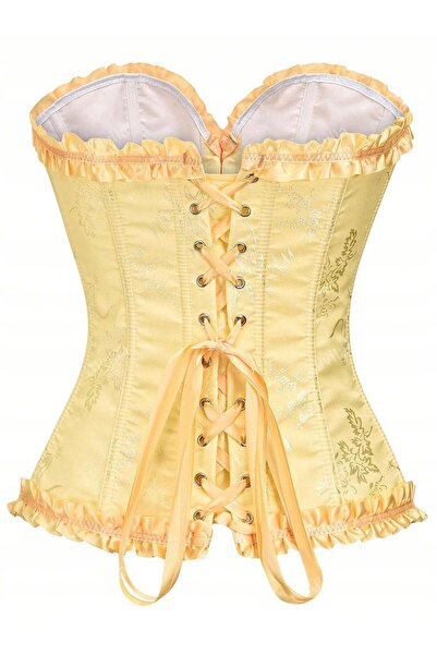 NO BRAND Corset modelator pentru talie, galben, top corset elegant, retro VIN...