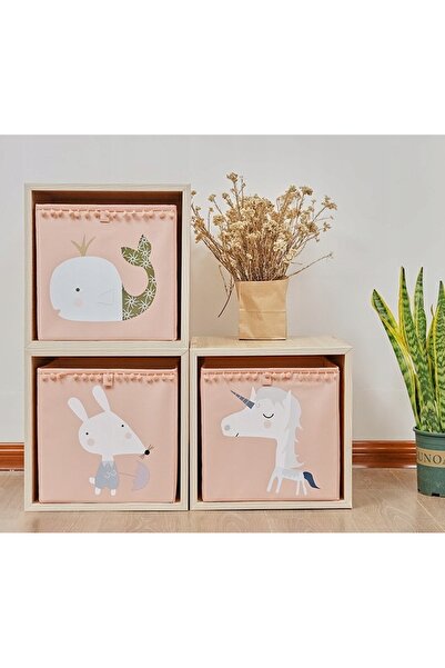 NO BRAND Coș organizator pliabil pentru jucării, elefant roz, Oldman, 33cm