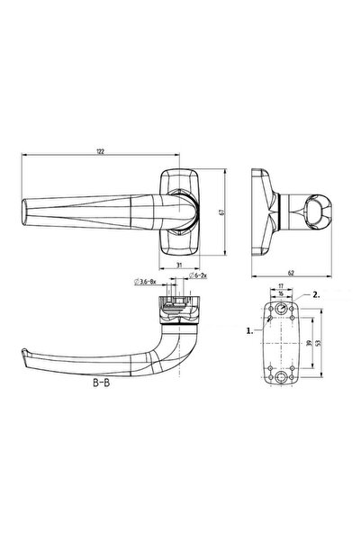 NO BRAND Mâner Mercury bronz 8019 pentru ușă din aluminiu, bilateral