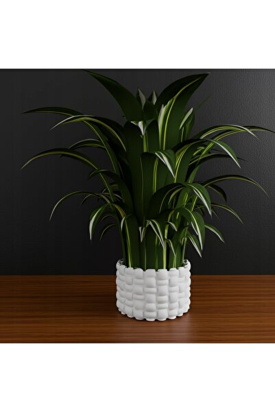 NO BRAND Ghiveci modern alb cu design decorativ