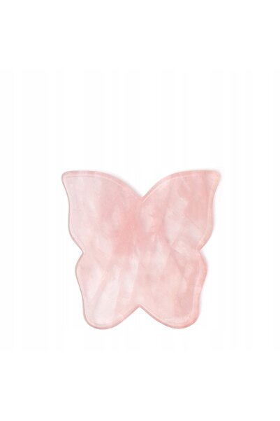 NO BRAND CRYSTALLOVE Placă de masaj facial Guasha din Cuarț Roz în formă de f...