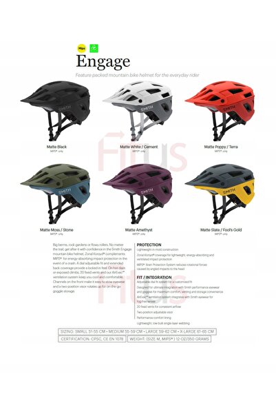 NO BRAND Cască de ciclism SMITH ENGAGE 2 MIPS Koroyd MTB S 51-55 Slate/Fool's...