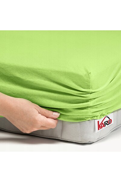 NO BRAND Cearșaf din jersey cu elastic 160x200, culoare lime 058, grosime 150...