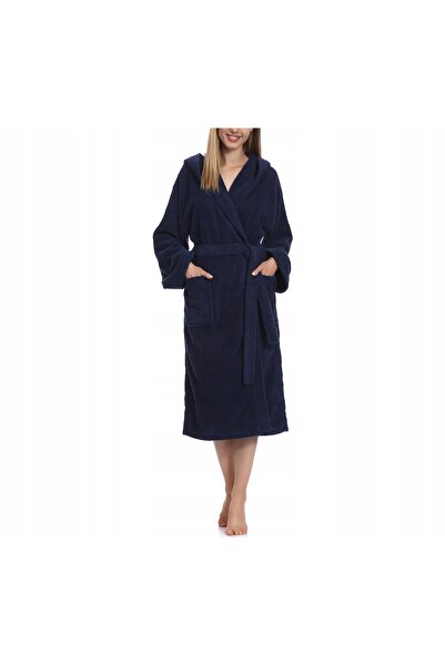 NO BRAND Halat de baie de damă, din frotir, cu glugă, călduros, LA-102 Bleuma...