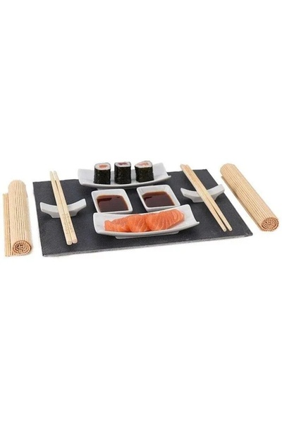 Excellent Houseware Kit sushi tavă boluri suporturi bețișoare covoraș pentru ...