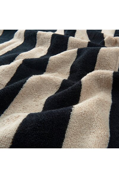 NO BRAND Prosop de baie IKEA SLANHOSTMAL, negru/bej deschis cu dungi, 100x150 cm