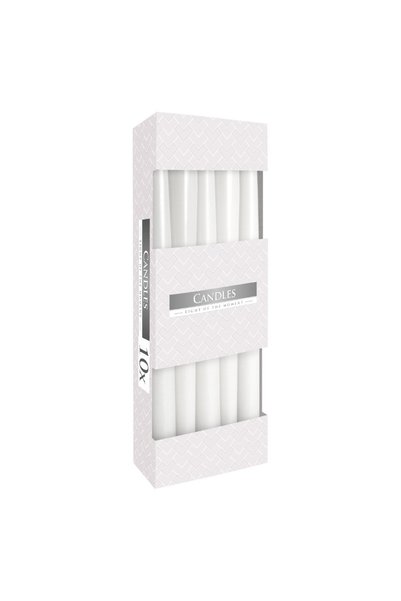 BISPOL Set 3 x 10 Lumanari Conice Albe