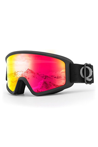 Qunature Ochelari de schi negri, protecție UV400, anti-aburire, fără ramă, le...