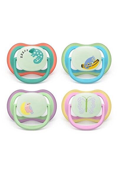 Philips Set 2 suzete bebelusi, Avent, Ultra Air Nighttime, Ortodontice, Silic...