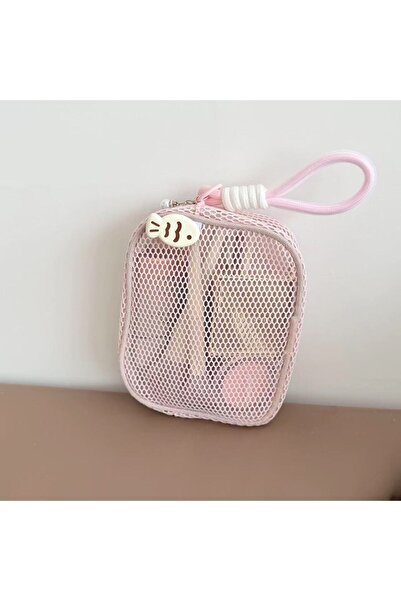 Choice No accessories Pink Cubic Mesh Cosmetic Bag, Dopamine Aesthetic Makeup...