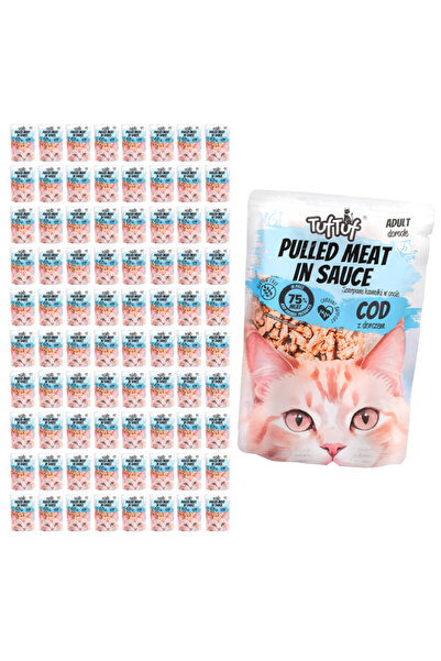 Tuf Tuf TufTuf hrană umedă completă pentru pisici cu Cod, pliculeț 80x100g, b...