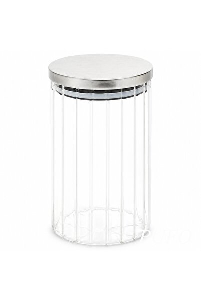 PUFO Recipient de depozitare Glam din sticlă cu capac metalic, 950 ml, pentru...