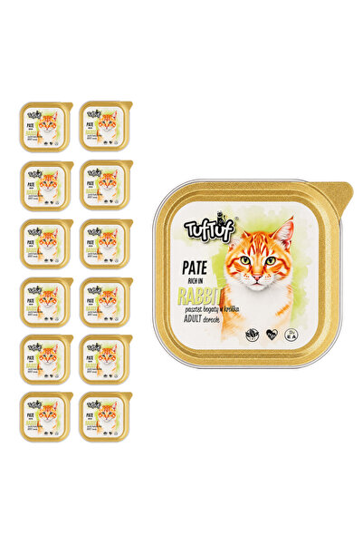 Tuf Tuf TufTuf hrană umedă completă pentru pisici cu iepure, tavă 12x100g Pate