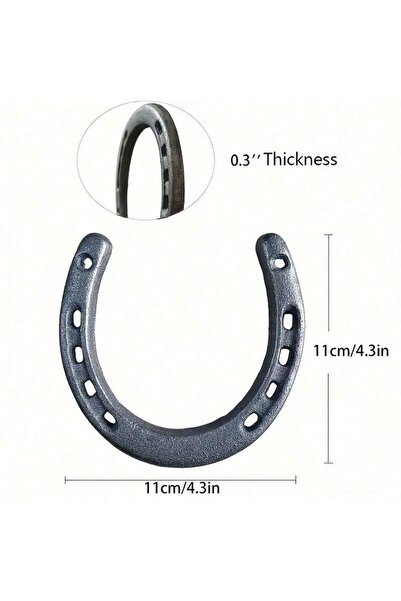 Choice1 4.3in-1pcs Silver Set of 4 Cast Iron Horseshoes Hoof Care Excellent G...