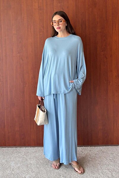 Ceylan Otantik Ice Blue Viscose Basic Body & Ice Blue Viscose Trousers