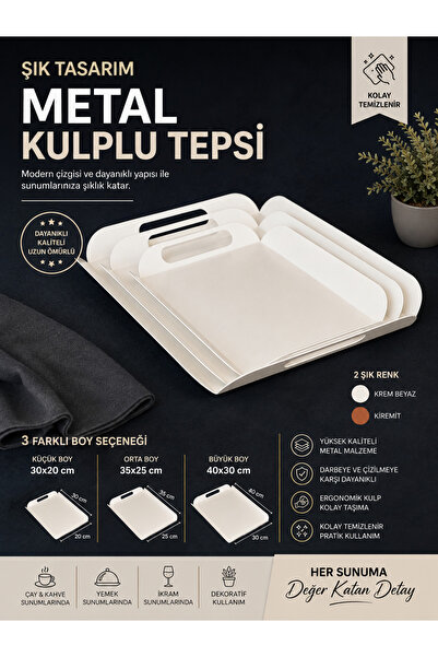 3'lü Metal Tepsi Seti