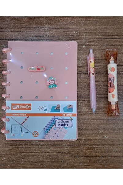Mynote Mushroom Defter ,Kokulu Jel ve Fosforlu Kalem 3lü Kırtasiye Seti