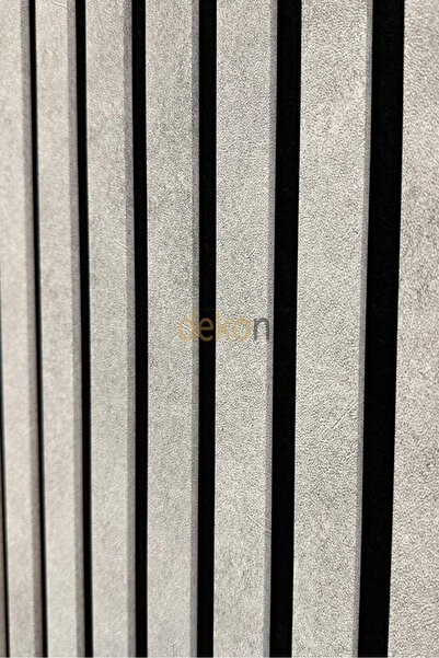 Dekonil Mdf Ahşap Keçeli Akustik Duvar Paneli 100x275 cm - Beyaz Gri